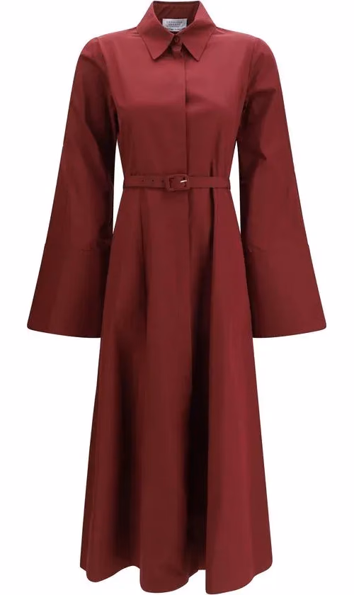 Gabriela Hearst Bordeaux Cotton Casual Dress