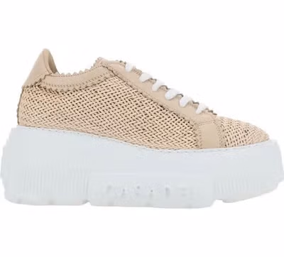 Beige Other Fibres Platform Sneakers