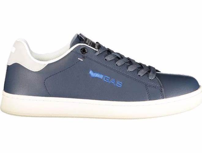 Gas Blue Polyurethane Men Sneaker