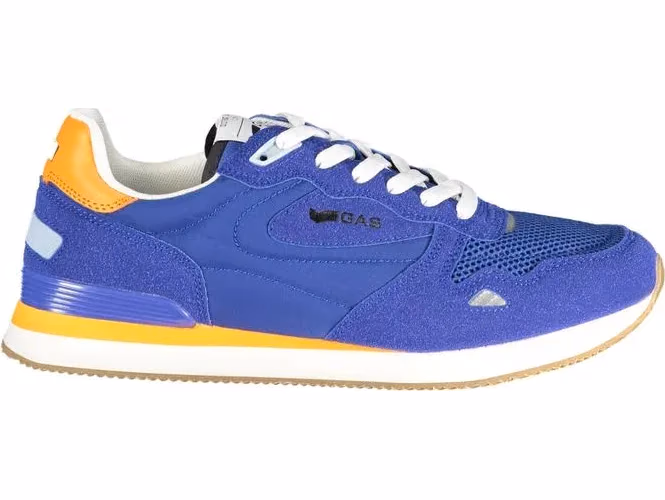 Gas Blue Polyurethane Men Sneaker