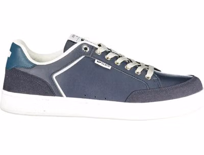 Blue Polyurethane Men Sneaker