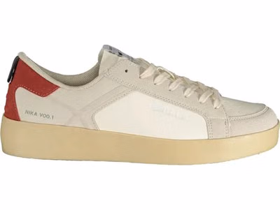 White Polyurethane Men Sneaker