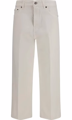 White Cotton Relaxed Fit Jeans