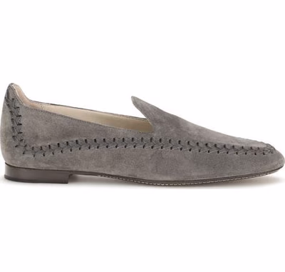 Gray Calf Leather Bos Taurus Slip-On Loafers