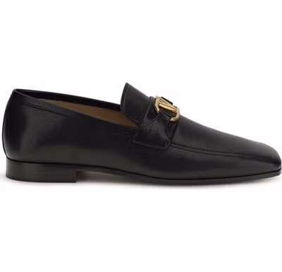 Black Goatskin Slip-On Loafers