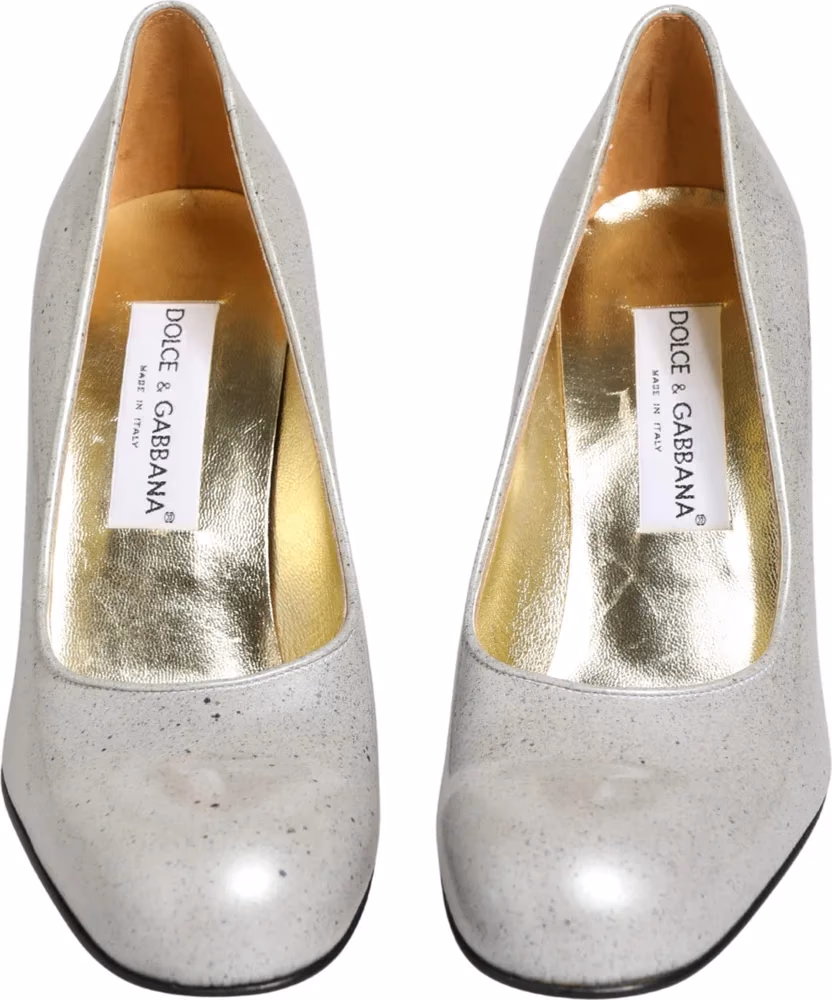 Dolce & Gabbana White Leather High Heels Women Pumps Shoes