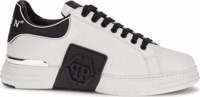 White Calf Leather Bos Taurus Low Top Sneakers