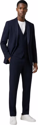 Blue Polyester Three-Piece Suit