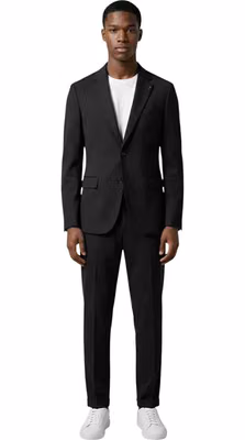 Black Cotton Two-Piece Suit