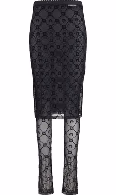 Black Recycled Polyamide Midi Skirt