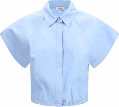 Blue Viscose Shortsleeve Shirt