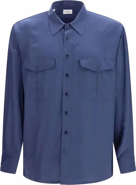 Saint Laurent Blue Viscose Dress Shirt