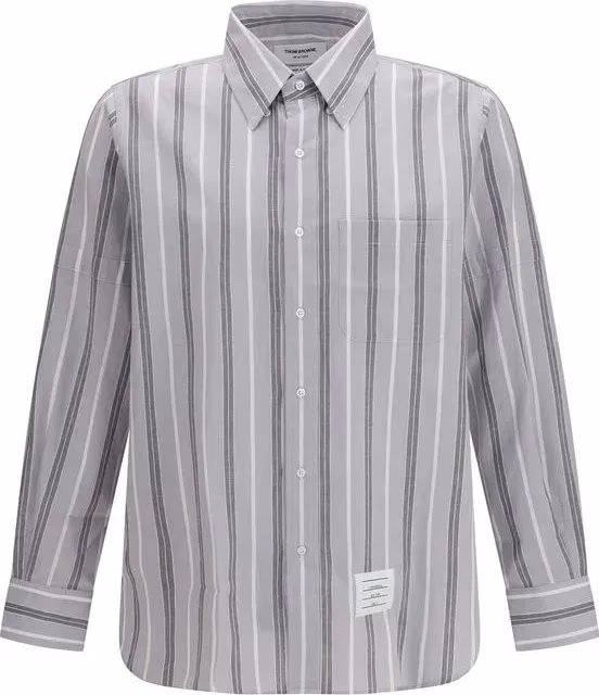 Thom Browne Gray Cotton Pattern Shirt
