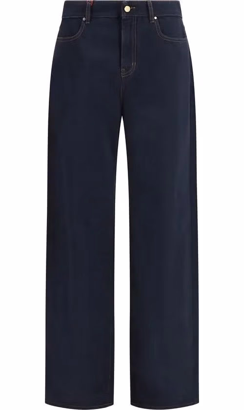 Max Mara Blue Cotton Casual Pants