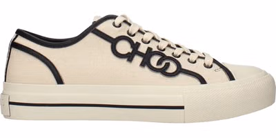 Beige Fabric Low Top Sneakers