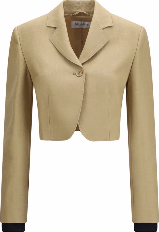 Max Mara Beige Linen Denim Jacket