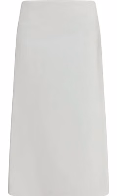 White Cotton Midi Skirt