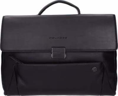 Black Leather Business And Laptop Bag