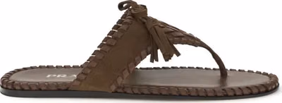 Brown Calf Leather Bos Taurus Flat Sandals
