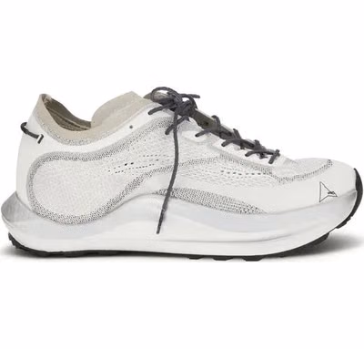 White Fabric Athletic Sneakers