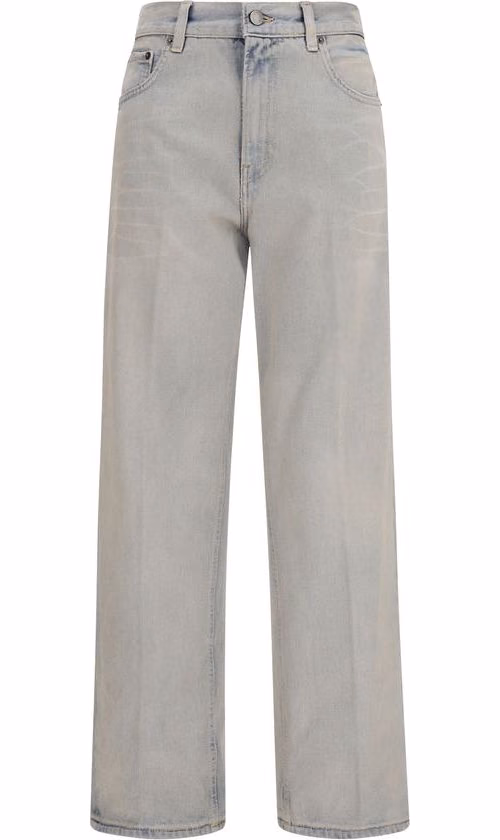 Haikure Blue Cotton Relaxed Fit Jeans