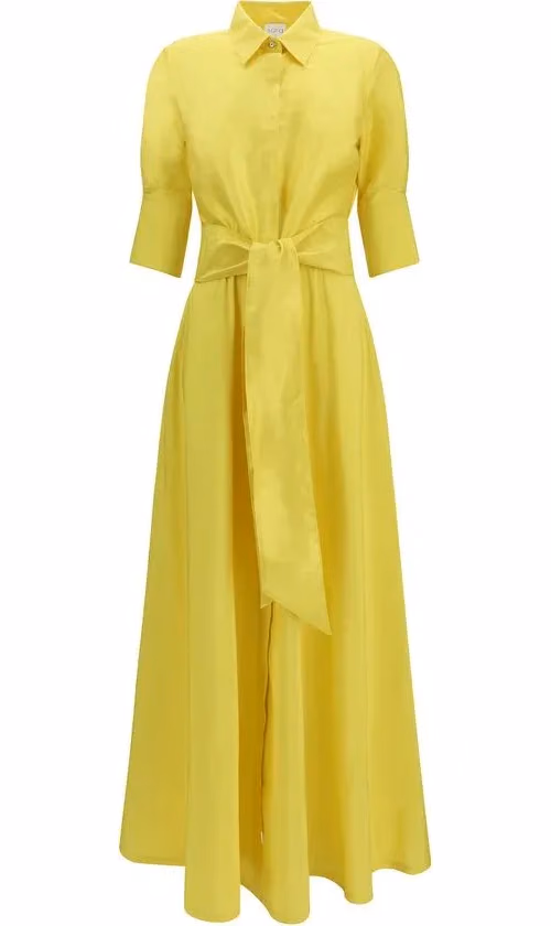 Sara Roka Bicolor Silk Casual Dress