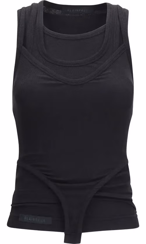 ALAINPAUL Black Lyocell Tank Tops