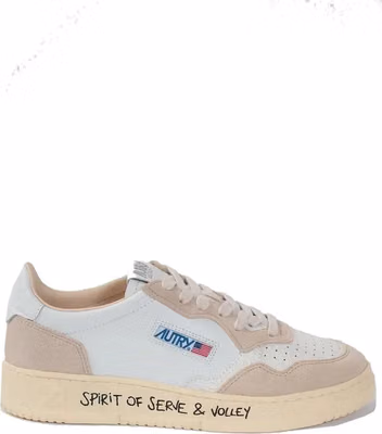 White Goatskin Low Top Sneakers