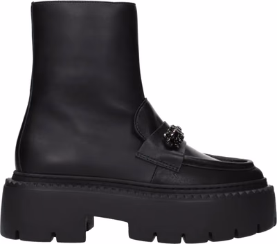 Black Leather Ankle Boots