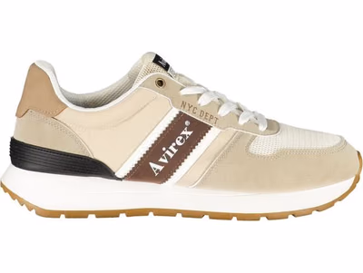 Beige Polyurethane Mens Sneaker