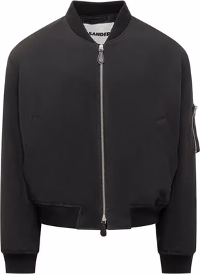 Black Polyester Bomber