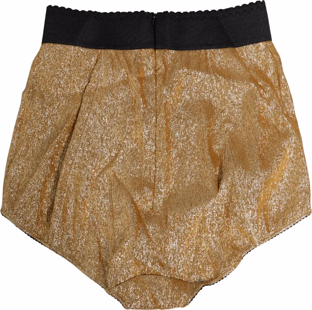 Dolce & Gabbana Gold Silk Blend High Waist Girdle Panty Underwear