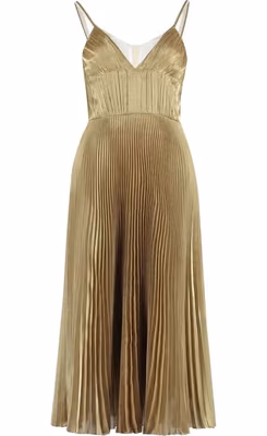 Gold Polyester Cocktail Dress