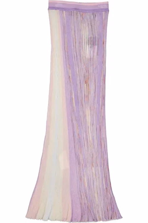 Missoni Purple Cotton Long Skirt