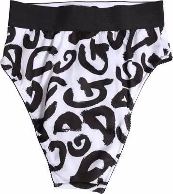 Black White Graphic Logo High Brief Underwear