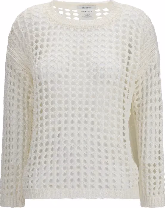 Max Mara Pure White Linen Sweatshirt