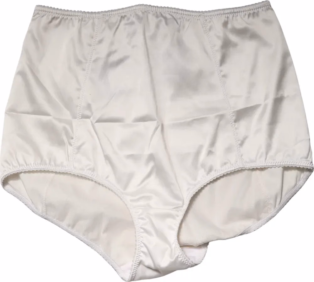 Dolce & Gabbana White Silk Blend High Waist Girdle Panty Underwear