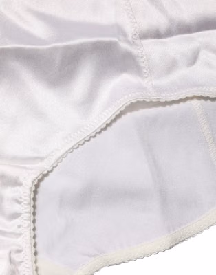 White Silk Blend High Waist Girdle Panty Underwear