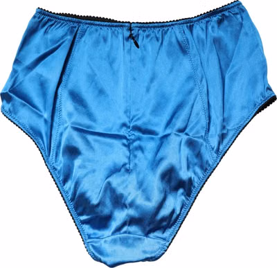 Blue Silk Blend High Waist Girdle Panty Underwear