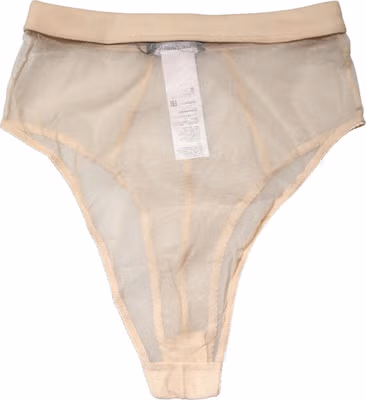 Beige Silk Blend High Waist Brief Panty Underwear