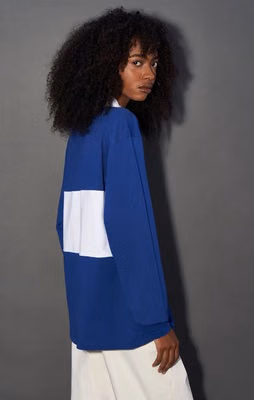 Blue Cotton Polo Shirt