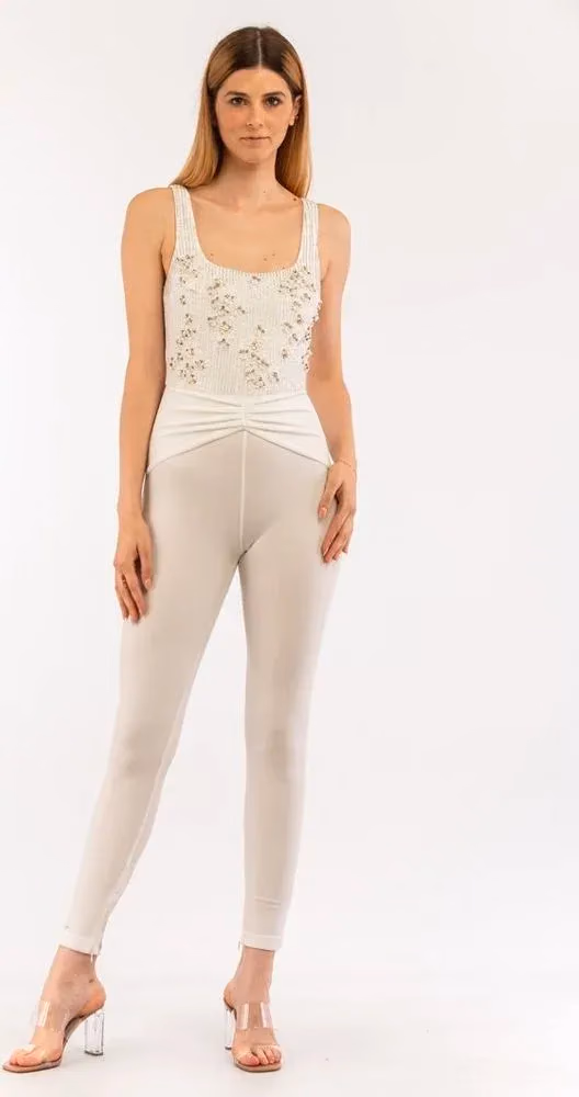 Elisabetta Franchi Beige Polyester Jumpsuit