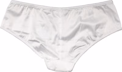 White Silk Stretch Mid Waist Brief Panty Underwear