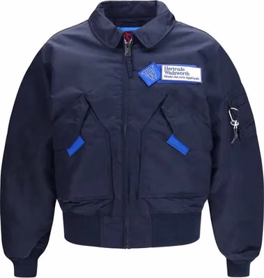 Blue Nylon Bomber