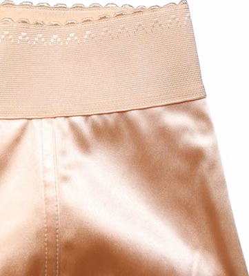 Beige Silk Blend High Waist Girdle Panty Underwear