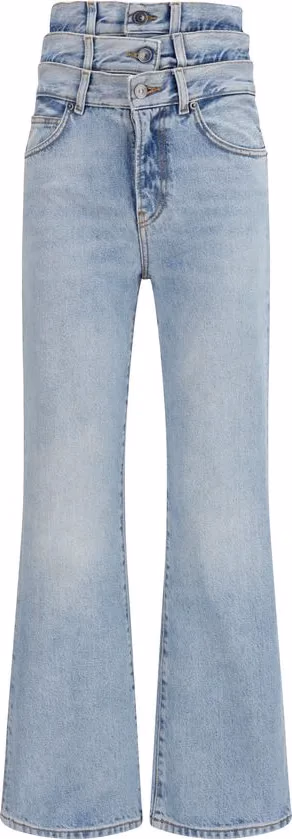 Fiorucci Blue Cotton Flared Jeans