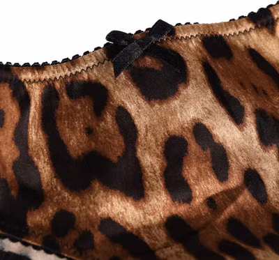 Black Brown Leopard Mid Waist Brief Panty Underwear