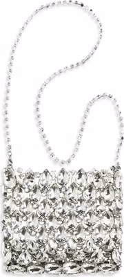 Silver Polyester Shoulder Bag