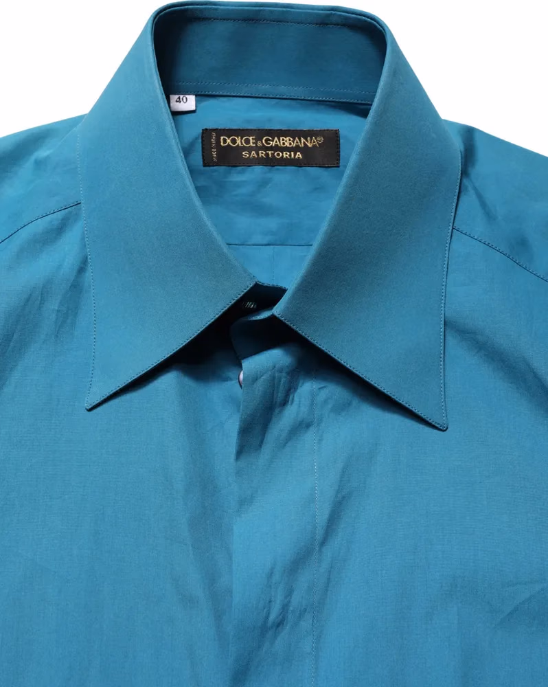 Dolce & Gabbana Blue SARTORIA Long Sleeve Cotton Dress Shirt