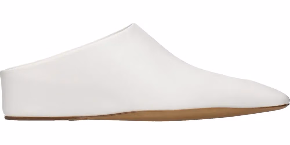 Jil Sander White Leather Slippers